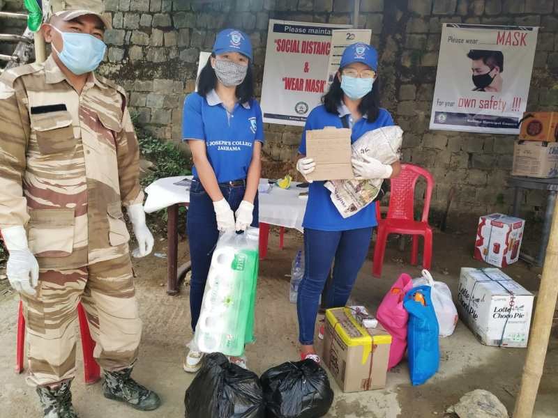 The Ambassadors, St Joseph's College (Autonomous), Jakhama donated 50 packets of sanitary pads and 30 rolls of tissue paper to returnees at Meriema Quarantine Centre, Kohima on June 3. The Ambassadors are the elected representatives of the College comprising of Students' Council Office Bearers, class representatives and class vice representatives.